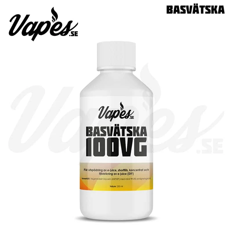 100% Vegetabiliskt Glycerin/Glycerol (250 ml, Basvätska, VG)