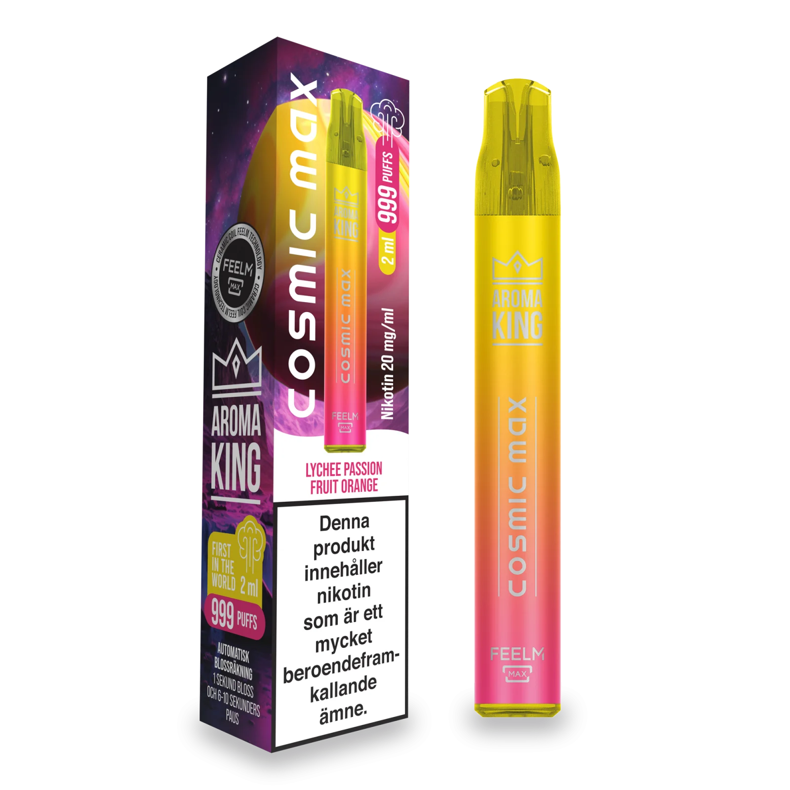 Aroma King – Cosmic Max – Lychee Passion Fruit Orange (20 mg, Disposable)