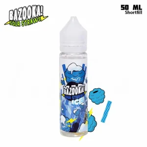 Bazooka Sour Straws – Blue Raspberry Ice (50 ml, Shortfill) – Utgått