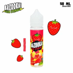 Bazooka Sour Straws – Strawberry (50 ml, Shortfill) – Utgått