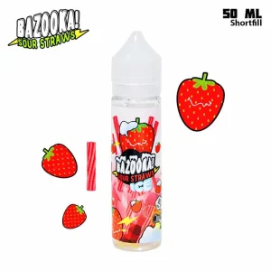 Bazooka Sour Straws – Strawberry Ice (50 ml, Shortfill) – Utgått
