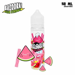 Bazooka Sour Straws – Watermelon Ice (50 ml, Shortfill) – Utgått