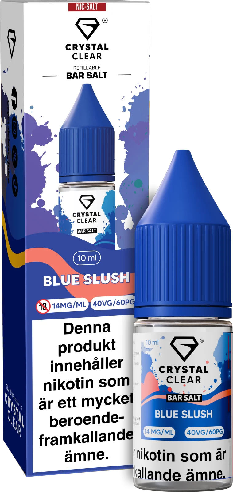 Crystal Clear – Blue Slush (10 ml, 14 mg Nikotinsalt)