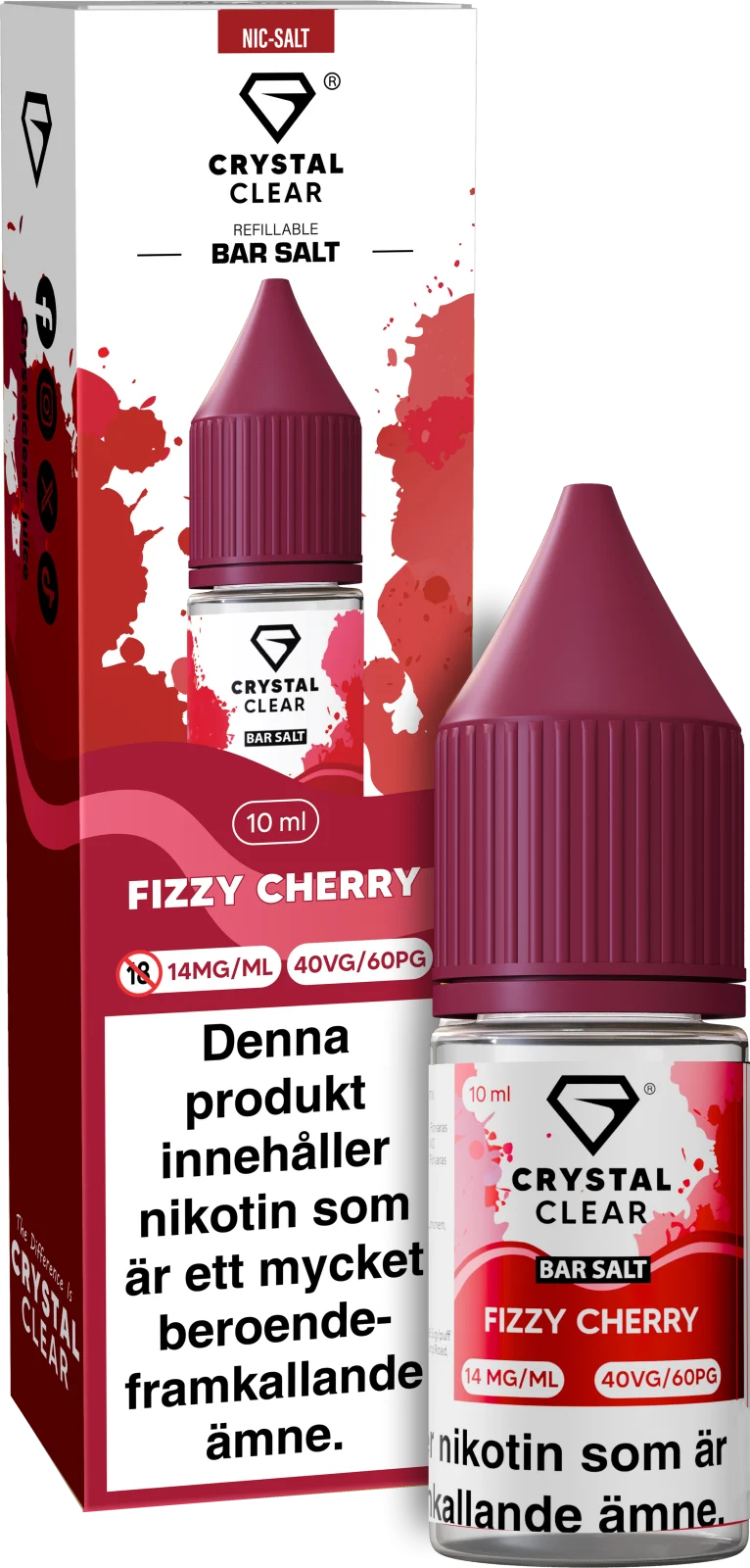 Crystal Clear – Fizzy Cherry (10 ml, 14 mg Nikotinsalt)