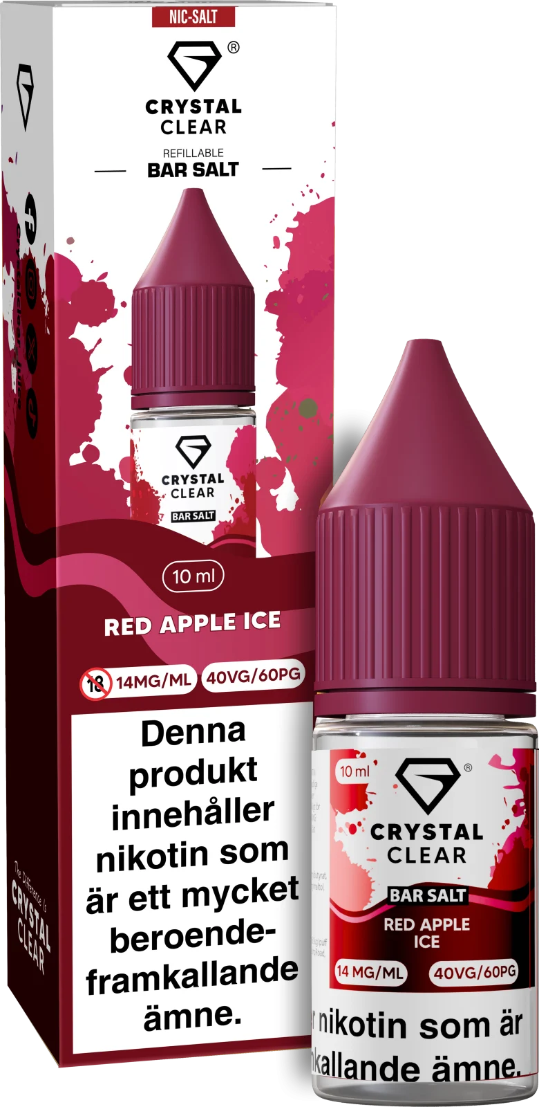 Crystal Clear – Red Apple Ice (10 ml, 14 mg Nikotinsalt)