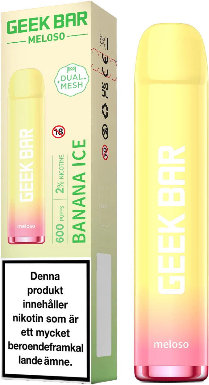 Geek Bar Meloso – Banana ICE (20 mg, Engångs vape)