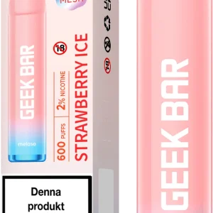 Geek Bar Meloso – Strawberry ICE (20 mg, Engångs vape)