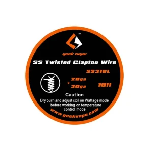 Geekvape SS Twisted Clapton Wire 28ga*2+30ga (3m) – Utgående