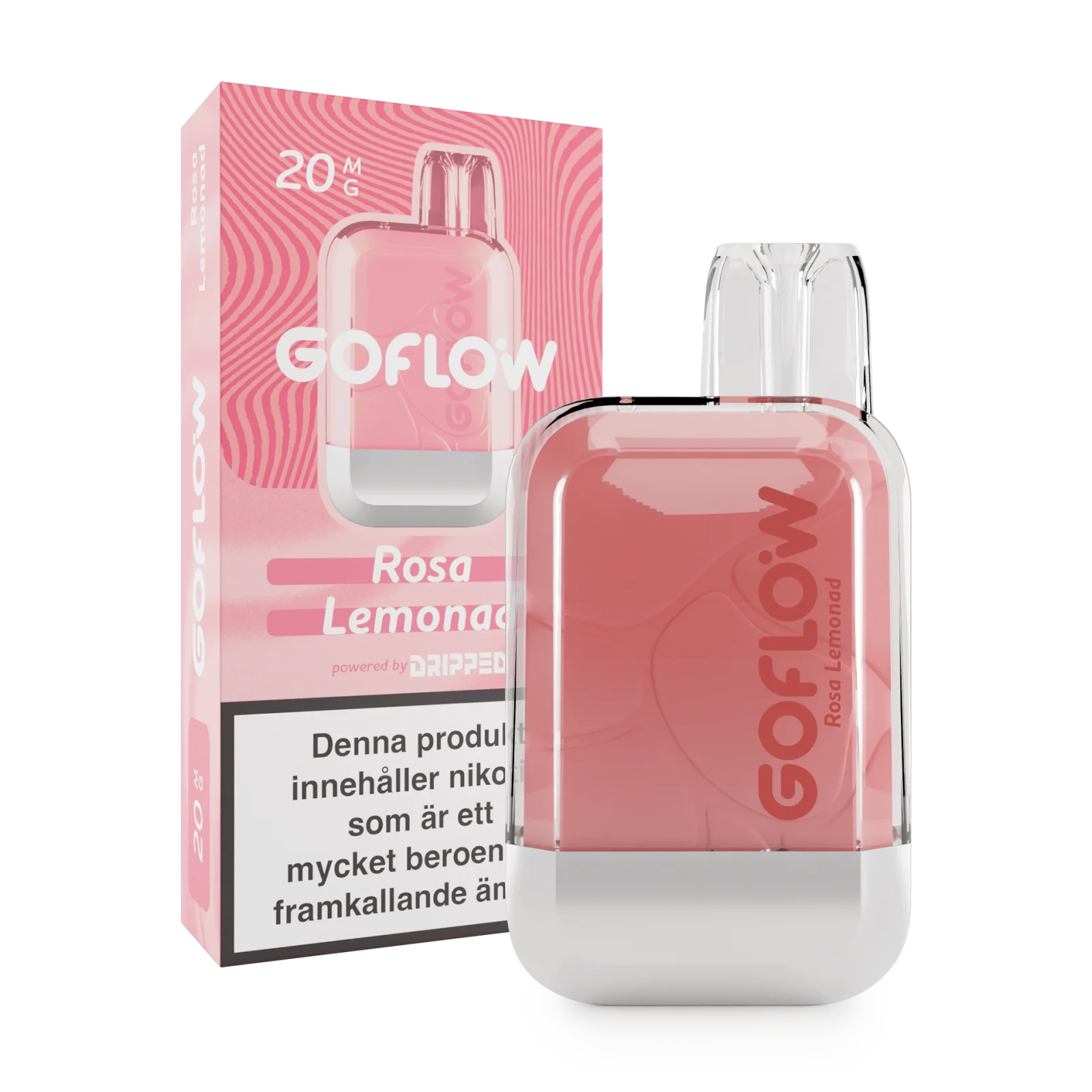 GoFlow – Rosa Lemonad (20 mg, Engångs vape)