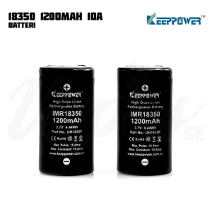 Keeppower 18350 Flat Top (1200 mAh, 10 A, 2-pack)
