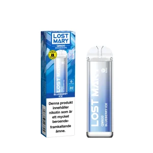 Lost Mary QM600 – Blueberry Ice (20 mg, Engångs vape)