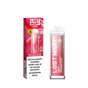 Lost Mary QM600 – Peach Strawberry Watermelon Ice (20 mg, Engångs vape)