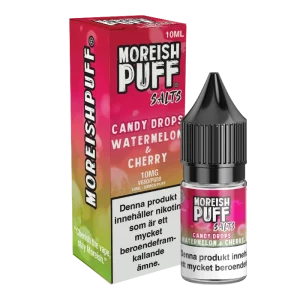 Moreish Puff Candy Drops – Watermelon & Cherry (10 ml, 10 mg, Nikotinsalt)