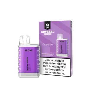 N-One Crystal Cube – Grape Ice (20 mg, Engångs vape)