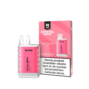 N-One Crystal Cube – Strawberry Ice (20 mg, Engångs vape)