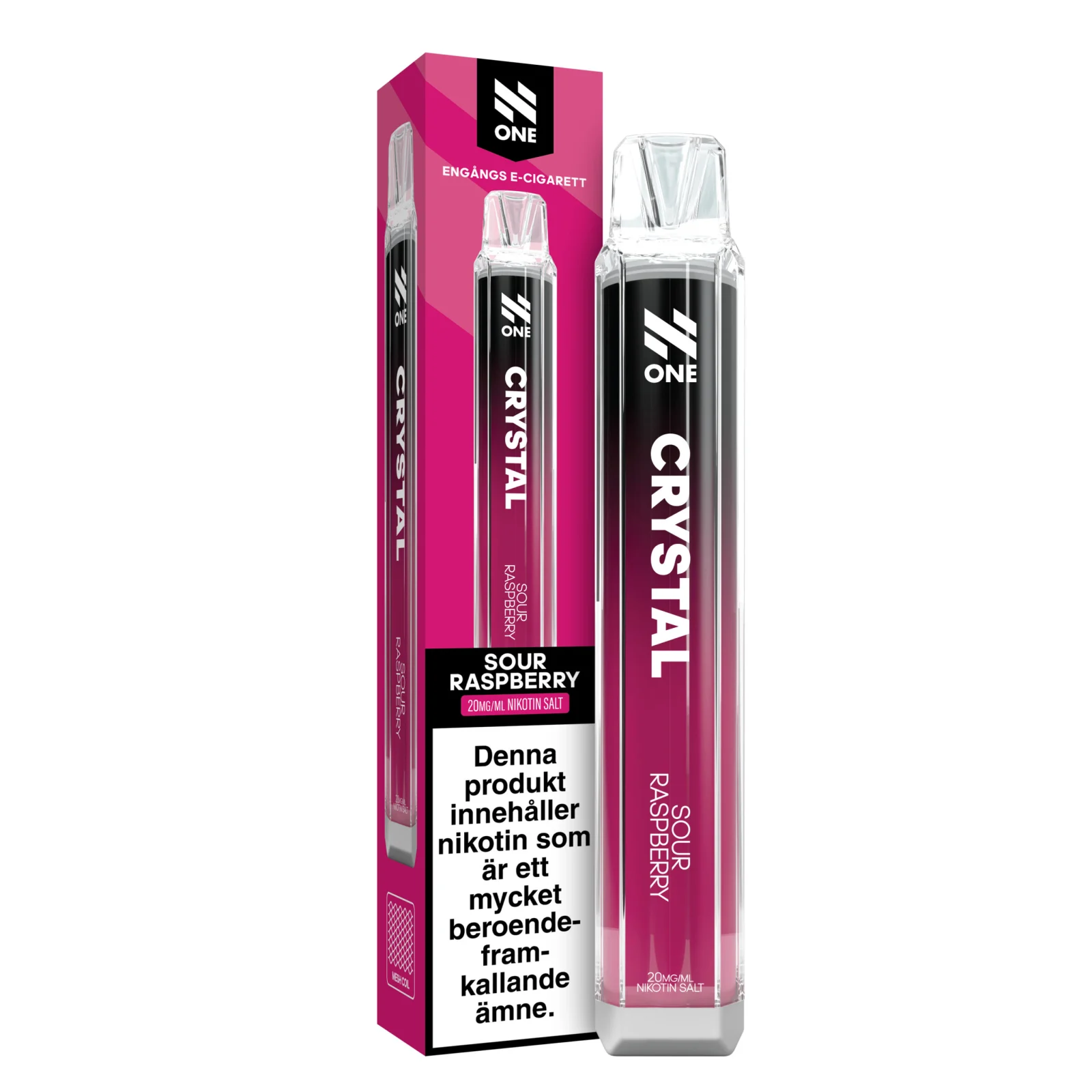 N-One Crystal Mesh – Sour Raspberry (20 mg, Engångs vape)