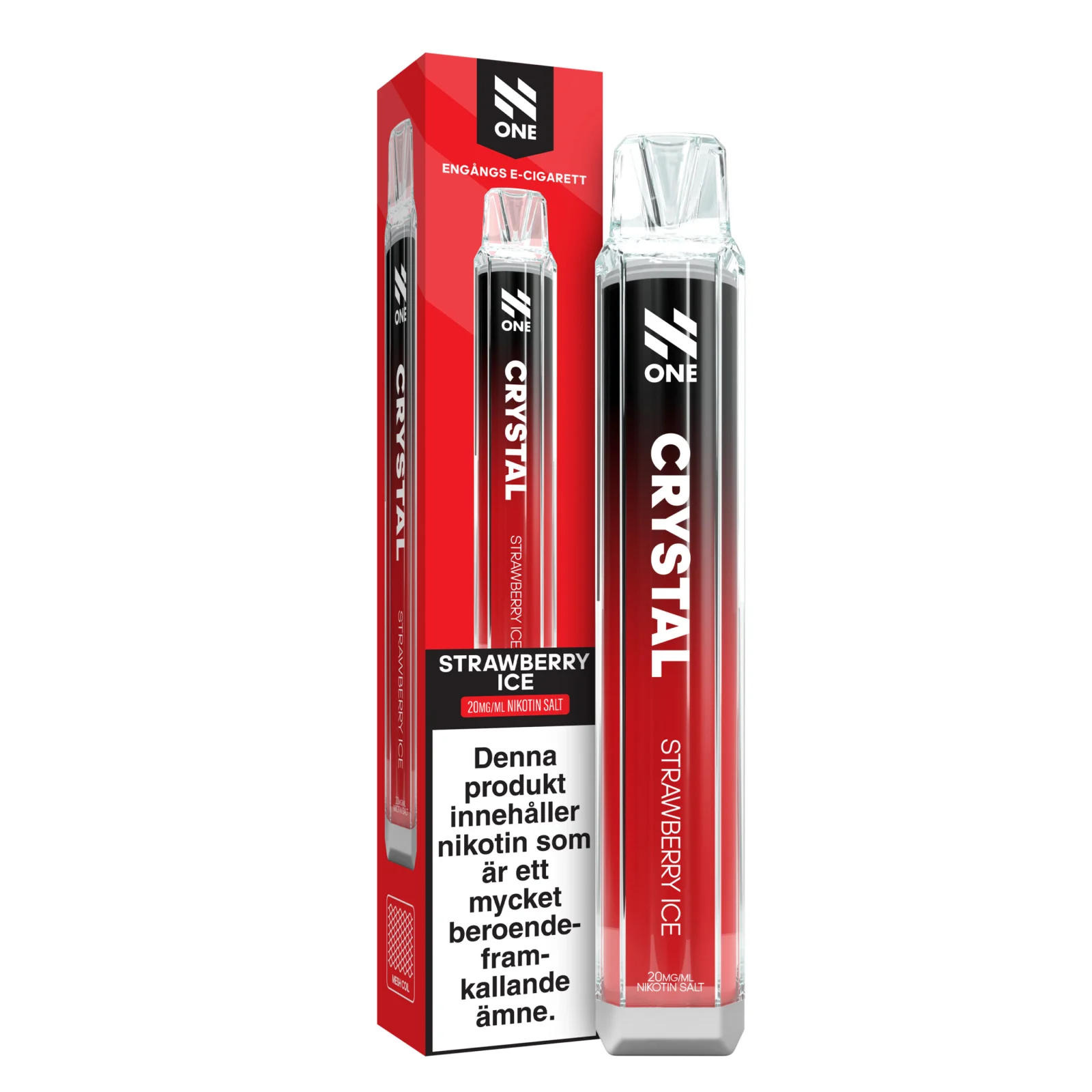 N-One Crystal Mesh – Strawberry Ice (20 mg, Engångs vape)
