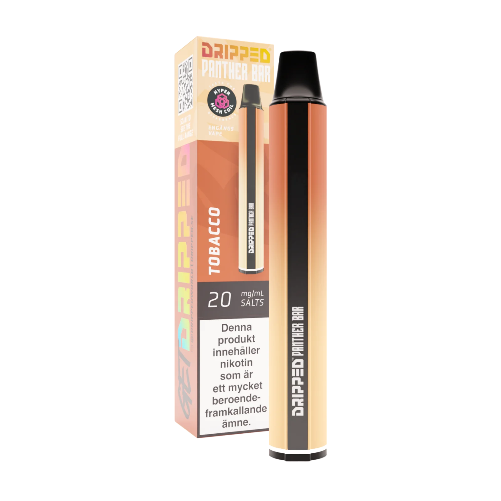 Panther Bar – Tobacco (20 mg, Engångs vape)