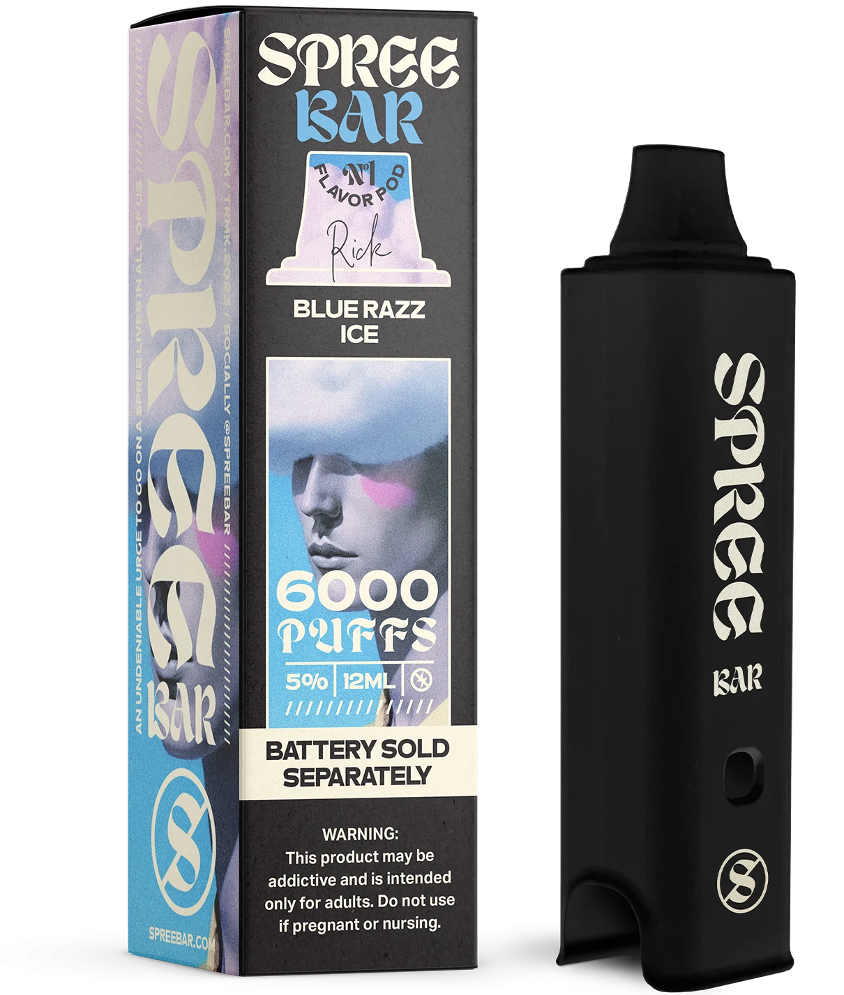 Spree Bar Pod Blue Razz Ice (12 ml, 50 mg)
