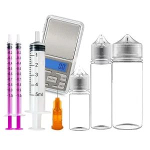 Tillbehörspaket för DIY E-juice (Flaskor & dosering)