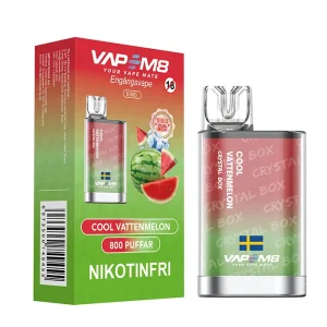 VapeM8 Crystal Box Dual Mesh – Cool Vattenmelon (Nikotinfri, Engångs vape)