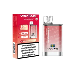 VapeM8 Crystal Box Dual Mesh – Jordgubbsglass (20 mg, Engångs vape)