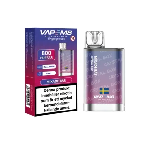 VapeM8 Crystal Box Dual Mesh – Mixade Bär (20 mg, Engångs vape)