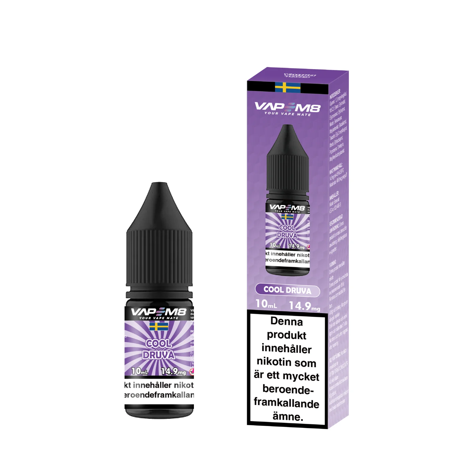 VapeM8 Salt – Cool Druva (10 ml, 14,9 mg Nikotinsalt)