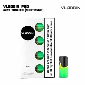 VLADDIN Pod – Mint Tobacco (4-pack) – Utgått
