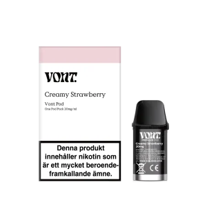 Vont Pod – Creamy Strawberry (20 mg, Engångspod)