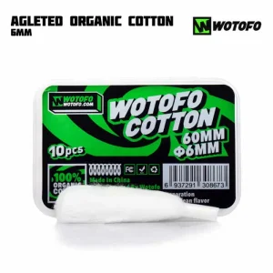 Wotofo Agleted Organic Cotton (6 mm, 10-pack, Bomull) – Utgått